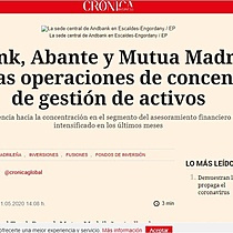 Andbank, Abante y Mutua Madrilea lideran las operaciones de concentracin de gestin de activos